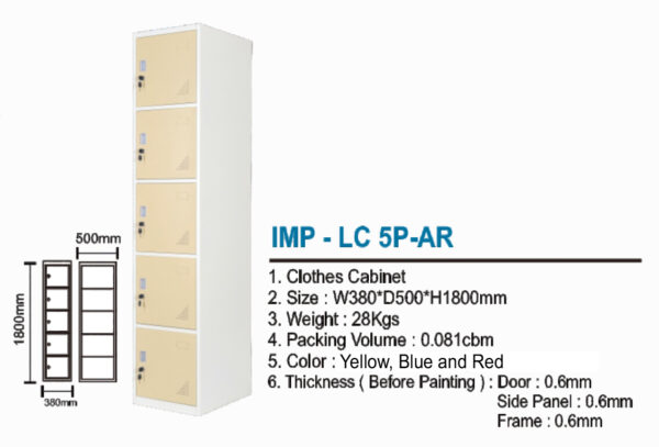 Locker Cabinet Importa IMP-LC 5P-AR