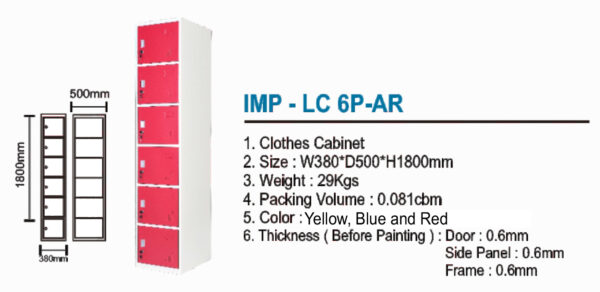 Locker Cabinet Importa IMP-LC 6P-AR