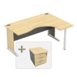 Meja Kantor Modera BSD 111 6R (160cm) + 3 Laci dorong