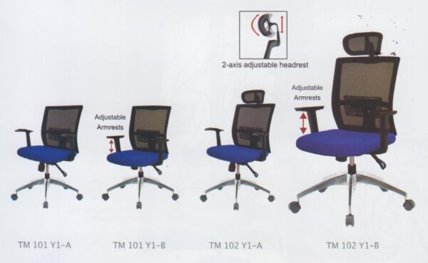 Kursi Kantor Direktur Ergotec TM 102 Y1-B (Adjustable Armrests)